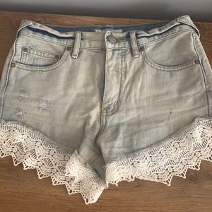 Free people shorts with lace bottom